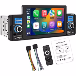Autoradio PolarLander 1 Din CarAutoPlayar Récepteur multimédia stéréo 5 avec Apple CarPlayer Android Auto Support Bluetooth A ...