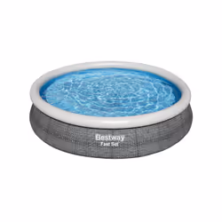 Bestway Fast Set Piscine gonflable ronde 3,66 m x 76 cm, Piscine hors sol/gonflable, Enfants et adultes, Gris, Blanc, 11,2 kg