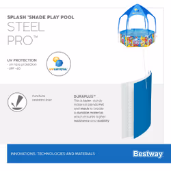 Bestway Steel Pro Piscine hors sol ronde Splash-in-Shade UV Careful 1,83 m x 51 cm - Vue supplémentaire 27