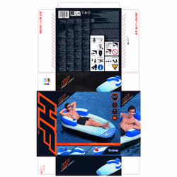 Bestway Hydro-Force Matelas de piscine Indigo Wave 1,83 m - Vue supplémentaire 19