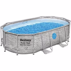 Piscine tubulaire Power Steel SwimVista avec hublots ovale 4,27 x 2,50 x 1,00 m - Bestway