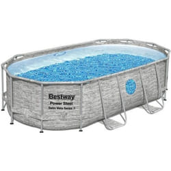 Piscine tubulaire Power Steel SwimVista avec hublots ovale 4,27 x 2,50 x 1,00 m - Bestway