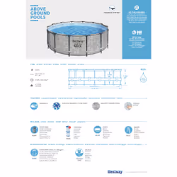 Bestway Steel Pro MAX Piscine hors sol ronde 3,66 m x 1 m - Vue supplémentaire 6