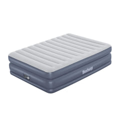 Bestway Matelas gonflable Tritech QuadComfort 2 places avec pompe électrique intégrée et revêtement antimicrobien 2,03 m x 1,52 m x 51 cm