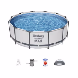 Kit Piscine BESTWAY Steel Pro Max™ 366 cm - Confort et Durabilité Le kit piscine hors sol BESTWAY Steel Pro Max™ 366 cm x 100 ...