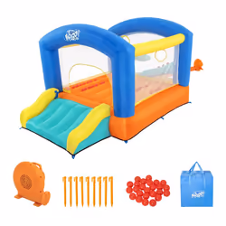 Bestway - trampoline gonflable à air constant leap & play, 289 x 213 x 173 cm - 53427