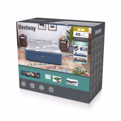 Bestway Lit gonflable matelas 2 places Tritech Fashion Flock avec pompe électrique intégrée et revêtement antimicrobien 2,03  ...