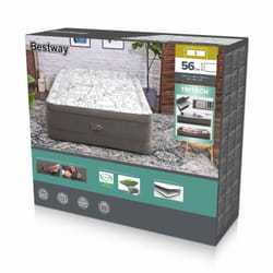 Bestway Lit gonflable matelas 2 places Tritech Fashion Flock avec pompe électrique intégrée et revêtement antimicrobien 2,03 m x 1,52 m x 56 cm