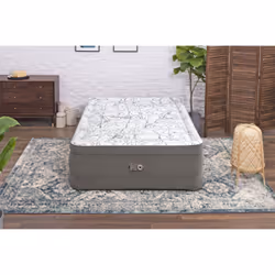 Bestway Lit gonflable matelas 2 places Tritech Fashion Flock avec pompe électrique intégrée et revêtement antimicrobien 2,03 m x 1,52 m x 56 cm