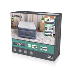 Bestway Matelas gonflable Tritech 1 place avec pompe électrique intégrée et revêtement antimicrobien 1,91 m x 97 cm x 51 cm