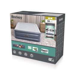 Bestway Lit gonflable matelas 2 places Tritech avec pompe électrique intégrée et revêtement antimicrobien 2,03 m x 1,52 m x 51 cm