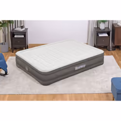 Bestway Matelas gonflable Fortech 2 places avec pompe électrique intégrée et revêtement antimicrobien 2,03 m x 1,52 m x 36 cm