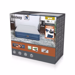 Bestway Matelas gonflable Fortech Snugable Top 2 places avec pompe électrique intégrée et revêtement antimicrobien 2,03 m x 1 ...