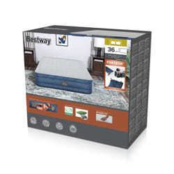 Bestway Matelas gonflable Fortech Snugable Top 2 places avec pompe électrique intégrée et revêtement antimicrobien 2,03 m x 1,52 m x 36 cm