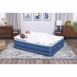Bestway Matelas gonflable Fortech Snugable Top 2 places avec pompe électrique intégrée et revêtement antimicrobien 2,03 m x 1,52 m x 46 cm