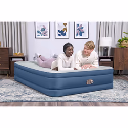 Bestway Matelas gonflable Fortech Snugable Top 2 places avec pompe électrique intégrée et revêtement antimicrobien 2,03 m x 1,52 m x 46 cm