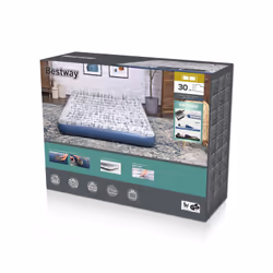 Bestway Matelas gonflable Tritech Fashion Flock 2 places avec pompe électrique intégrée 2,03 m x 1,52 m x 30 cm, Double matel ...