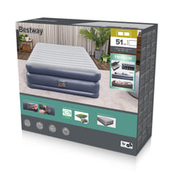 Bestway Lit gonflable matelas 2 places Tritech QuadComfort avec pompe électrique intégrée et revêtement antimicrobien 2,03 m x 1,52 m x 51 cm
