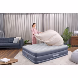 Bestway Lit gonflable matelas 2 places Tritech QuadComfort avec pompe électrique intégrée et revêtement antimicrobien 2,03 m x 1,52 m x 51 cm