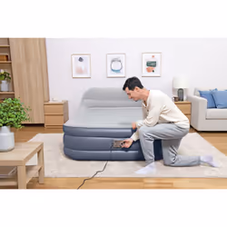Bestway Lit gonflable matelas 2 places Tritech SleekFlow avec tête de lit et pompe électrique intégrée et revêtement antimicrobien 2,26 m x 1,52 m x 84 cm - Vue supplémentaire 19