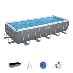 Kit Piscine hors sol tubulaire BESTWAY - Power Steel - 640 x 274 x 132 cm - Rectangulaire (Filtre à cartouche échelle bâche)