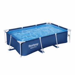 Bestway © Steel Pro Piscine hors sol rectangulaire 2,59 m x 1,70 m x 61 cm, 2300 L, Piscine hors sol, Bleu, 11,6 kg