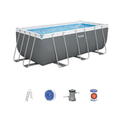 BESTWAY Piscine hors sol Power Steel™ 412 x 201 x 122 cm, filtre a cartouche, échelle, diffuseur Chemconnect™