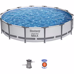Bestway Steel Pro 4.27m x 84cm, Bleu, 10220 L, Piscine hors sol, Bleu, Gris, 37,3 kg