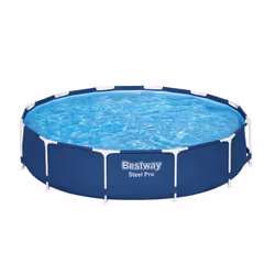 Bestway Steel Pro Kit piscine hors sol ronde 3,66 m x 76 cm, 6473 L, Piscine hors sol, Enfants et adultes, Bleu, 18,9 kg