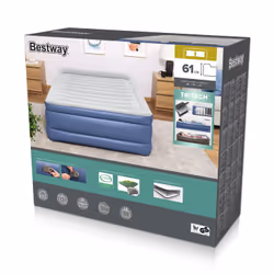 Bestway Lit gonflable matelas 2 places Tritech avec pompe électrique intégrée et revêtement antimicrobien 2,03 m x 1,52 m x 6 ...