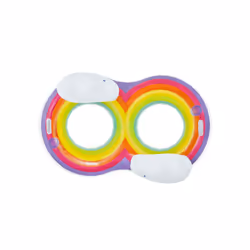 Bestway Rainbow Dreams Bouée double pour 2 personnes 1,86 m x 1,16 m, Multicolore, Tube flottant, Monochromatique, Homme/femm ...