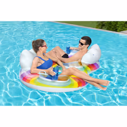 Bestway Rainbow Dreams Bouée double pour 2 personnes 1,86 m x 1,16 m - Vue supplémentaire 12