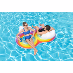 Bestway Rainbow Dreams Bouée double pour 2 personnes 1,86 m x 1,16 m - Vue supplémentaire 14