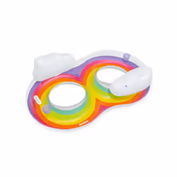 Bestway Rainbow Dreams Bouée double pour 2 personnes 1,86 m x 1,16 m - Vue supplémentaire 6