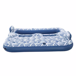 Bestway Matelas de piscine 2 personnes Comfort Plush, Bleu, Blanc, Matelas flottant, Motif, Homme/femme, 180 kg, 2 personne(s ...