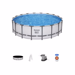 Structure robuste et durable Le kit piscine hors sol BESTWAY Steel Pro Max 549 x 132 cm allie un cadre tubulaire en acier ant ...