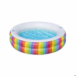 Bestway Piscine familiale gonflable ronde Rainbow Dreams 2,06 m x 2,06 m x 51 cm, Piscine gonflable, Enfants et adultes, Mult ...