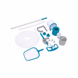 Bestway AquaClean™ Kit d’entretien de piscine Deluxe avec aspirateur et skimmer, Kit de nettoyage, Bleu, Gris, Blanc, Alumini ...