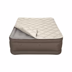 Bestway Fortech Matelas gonflable avec surmatelas molletonné et pompe électrique intégrée 2,03 m x 1,52 m x 51 cm, Double mat ...