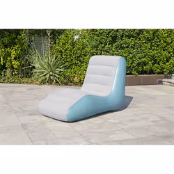 Bestway Chaise longue gonflable Leisure Luxe Chaise™, Assise unique, Bleu, Blanc, PVC, Velours, 790 mm, 1330 mm