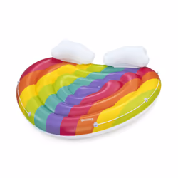 Bestway Île de piscine gonflable Rainbow Dreams™ pour 2 personnes 1,75 m x 1,63 m, Multicolore, Matelas flottant, Monochromat ...