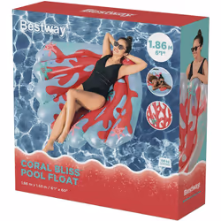 Bestway Matelas de piscine Coral Bliss, Multicolore, Matelas flottant, Image, PVC, Homme/femme, 100 kg
