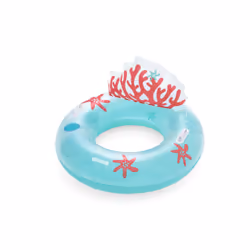 Bestway Bouée Coral Bliss 1,07 m x 1,13 m, Multicolore, Bouée, Motif, PVC, Homme/femme, 100 kg