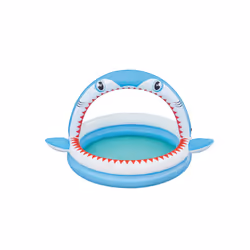 Bestway Pataugeoire gonflable avec pulvérisateur Sharktastic™ 1,63 m x 1,27 m x 92 cm, 130 L, Piscine gonflable, Enfant, Bleu ...
