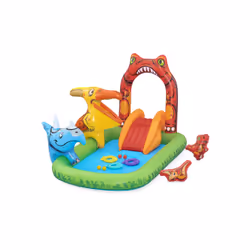 Bestway Aire de jeux aquatiques et pataugeoire gonflable Jurassic Splash™ pour enfants 2,41 m x 1,40 m x 1,37 m, Aire de jeux ...