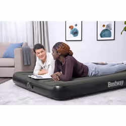 Bestway Matelas gonflable Tritech™ 2 places avec pompe rechargeable 2,03 m x 1,52 m x 25 cm, Double matelas, Taille Queen, Re ...