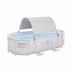 Bestway Parasol pour piscine hors sol 2,11 à 3,44 m, Auvent de piscine, Gris, 3,44 m, 3,37 kg, 1 pièce(s), Emballage coloré