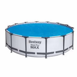 Bestway Bâche solaire ronde pour piscines hors sol de 3,96 m, 4,27 m et 4,57 m, Couverture solaire de piscine, Rond, Bleu, Be ...
