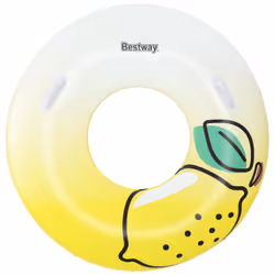 Bestway Bouée citron Fresh Squeezed, Blanc, Jaune, Tube flottant, Image, PVC, 12 an(s), 100 kg