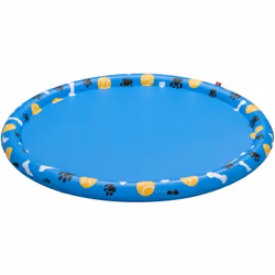 Bestway Tapis à eau pour animaux de compagnie Fetchin' Fun, Rond, Polyvinyl chloride (PVC), Noir, Bleu, Blanc, Jaune
